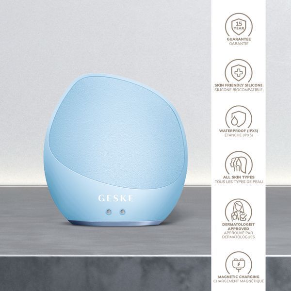 Ультразвуковая щетка для тела и интенсивный пилинг GESKE Sonic Body Brush&Intensive Exfoliator 7в1 aquamarine HB0351 фото