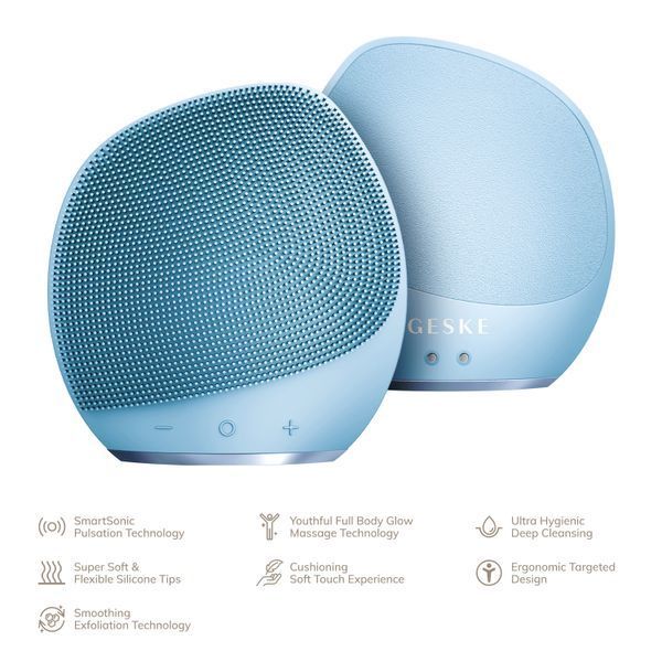 Ультразвуковая щетка для тела и интенсивный пилинг GESKE Sonic Body Brush&Intensive Exfoliator 7в1 aquamarine HB0351 фото