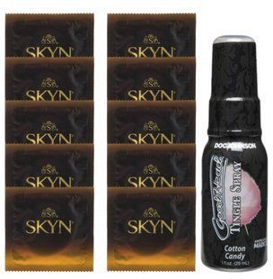 Комплект SKYN Passion Daiquiri 10 шт + Doc Johnson GoodHead Tingle Spray Cotton Candy (29 мл) SOS13661 фото