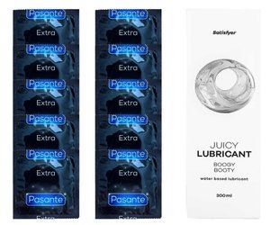 Набор: Pasante Extra Safe 10 шт. + Лубрикант Satisfyer Boogy Booty (300 мл) SOS12076 фото