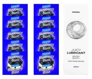 Комплект Pasante Blueberry 10шт. + Лубрикант Satisfyer Juicy Lubricant Boogy Booty 300 мл SOS11676 фото