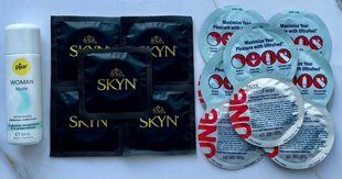 Набір SKYN Original 5шт + ONE UltraFeel 5шт + Лубрикант pjur Woman Nude 30 мл SOS3563 фото