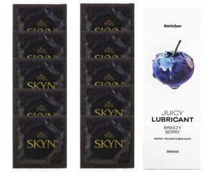 Комплект SKYN Original 10 шт. + Лубрикант Satisfyer Juicy Lubricant Breezy Berry 300 мл SOS12627 фото