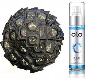 SKYN ORIGINAL &mdash; 50 шт та Лубрикант OLO охолоджуючий &mdash; 60 мл SOS716 фото