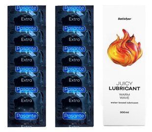 Набор: Pasante Extra Safe 10 шт. + Лубрикант Satisfyer Warm Wave (300 мл) SOS12075 фото