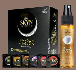 Набір SKYN Pleasures, 42 шт-6 видів + Спрей Sensuva Deeply Love You Salted Caramel (29 мл) SOS5143 фото