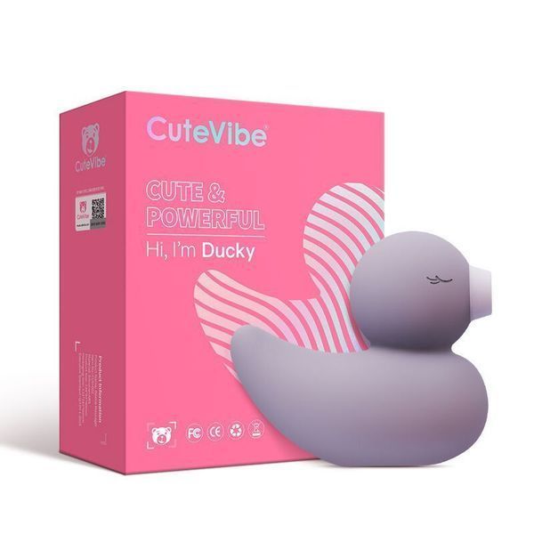 Вакуумный вибратор-уточка CuteVibe Ducky Grey SO6552 фото