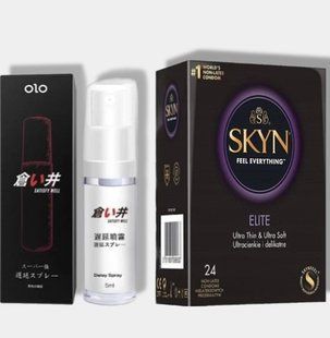 SKYN Elite 24 шт + Пролонгатор OLO 5 мл satisfy well SOS5757 фото