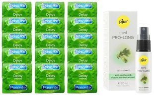 Комплект: Pasante Delay 15 шт + Пролонгатор pjur MED Prolong Spray &mdash; 20 мл SOS11080 фото