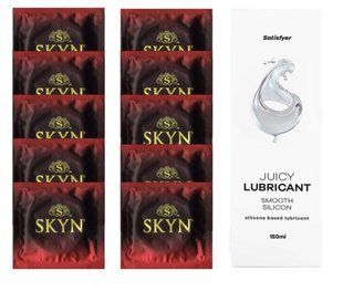 Комплект SKYN Intense Feel 10 шт. + Лубрикант Satisfyer Juicy Lubricant Smooth Silicon 150 мл SOS12576 фото