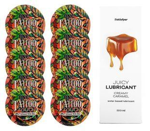Комплект ONE Tattoo Touch 10 шт. + Лубрикант Satisfyer Juicy Lubricant Creamy Caramel (300 мл) SOS12174 фото
