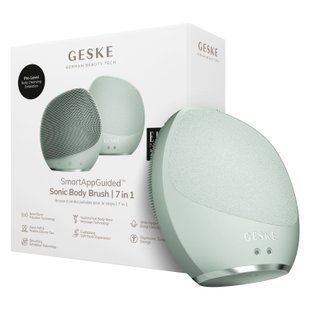 Ультразвукова щітка для тіла та інтенсивний пілінг GESKE Sonic Body Brush&Intensive Exfoliator 7в1 green HB0354 фото