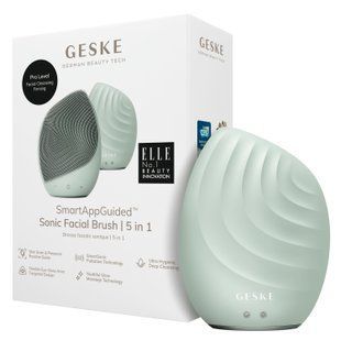 Електронна ультразвукова щітка для обличчя GESKE Sonic Facial Brush 5в1 green HB0074 фото