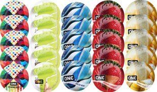 Набір з 25 шт One Extreme ribs + ONE Color Sensations + ONE Fresh Mint + ONE Chocolate Strawberry + ONE Banana Split SOS8272 фото