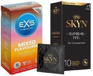 Набір з SKYN Supreme Feel (10 штук) + EXS Mixed Flavoured 12 шт. SOS8023 фото