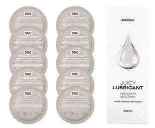 Комплект 𝐎𝐍𝐄 𝐃𝐨𝐦𝐞 10 шт. + Лубрикант Satisfyer Juicy Lubricant Naughty Neutral (300 мл) SOS12223 фото