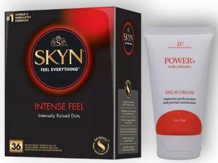 Набір з SKYN Intense Feel (36 шт) + Пролонгатор Doc Johnson Power+ with Yohimbe 56 г SOS8957 фото