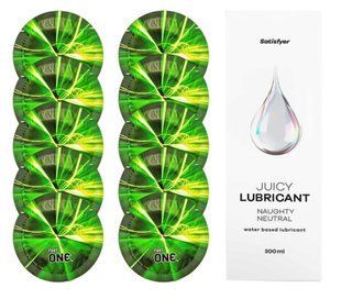 Комплект One Glowing 10 шт. + Лубрикант Satisfyer Juicy Lubricant Naughty Neutral (300 мл) SOS12199 фото