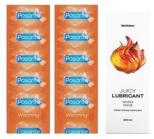 Комплект Pasante Warming 10шт. + Лубрикант Satisfyer Juicy Lubricant Warm Wave 300 мл SOS11599 фото