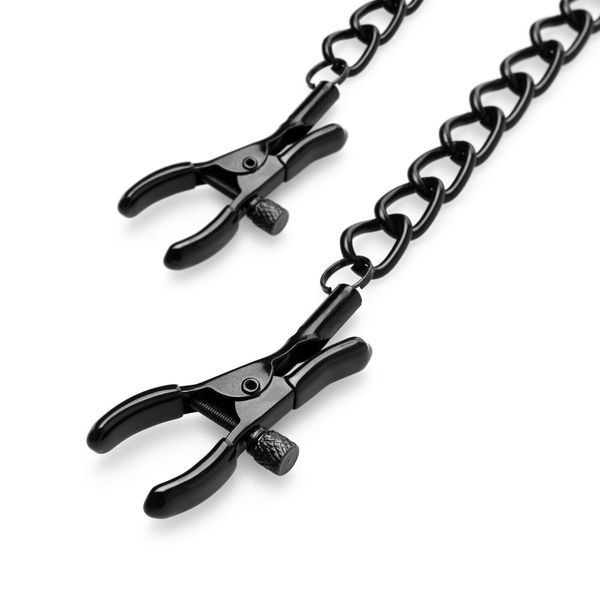 Зажимы для сосков Bedroom Fantasies Nipple Clamps with Chain - Black SO8817 фото