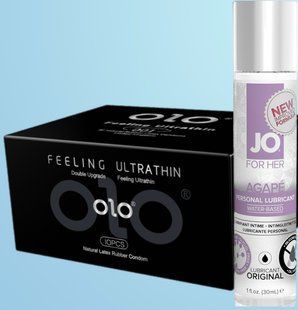 Набор OLO - ультратонкие -001 (10 штук) + Лубрикант System JO AGAPE - ORIGINAL (30 мл) SOS4510 фото