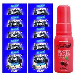 Pasante Blueberry Blast 10 шт + Doc Johnson Booty Licker - Cherry 29 мл SOS13949 фото