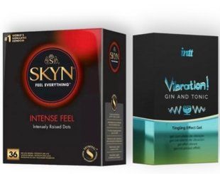 Skyn Intense feel 36 штук + Intt Vibration Gin Tonic (15 мл) SOS6790 фото