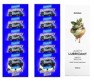Комплект Pasante Blueberry 10шт. + Лубрикант Satisfyer Juicy Lubricant Minty Mocha 300 мл SOS11671 фото