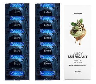 Набор: Pasante Extra Safe 10 шт. + Лубрикант Satisfyer Minty Mocha (300 мл) SOS12071 фото