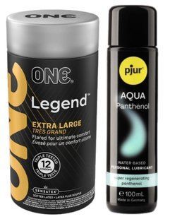 Набір ONE Legend Extra Large 12 шт + Pjur Aqua Panthenol 100 мл SOS13105 фото