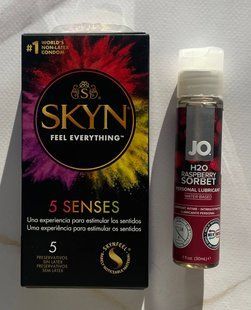 Набор SKYN 5 Senses + Смазка System JO H2O &mdash; Raspberry Sorbet (30 мл) SOS2158 фото