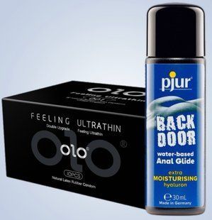 Набор OLO - ультратонкие -001 (10 штук) + Лубрикант pjur backdoor Comfort water glide 30 мл SOS4592 фото