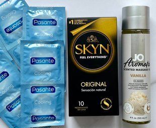 Набір 20 шт SKYN ORIGINAL - Pasante Cooling + System JO Aromatix Vanilla 120 мл SOS1657 фото