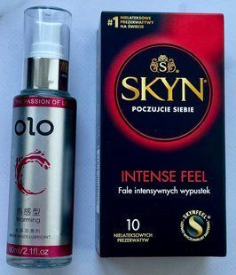 Комплект SKYN Intense Feel 10 шт - Лубрикант зігріваючий OLO 60 мл SOS3307 фото