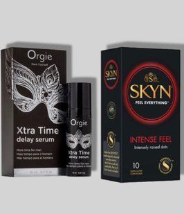 SKYN Intense Feel 10 шт + Пролонгатор Orgie Xtra Time Delay Serum, 15 мл SOS5652 фото