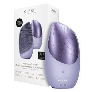 Електронна звукова термо щітка для обличчя GESKE Sonic Thermo Facial Brush 6в1 purple HB0079 фото