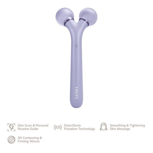 Электронный ультразвуковой ролик для лица GESKE Sonic Facial Roller 4в1 purple HB0178 фото