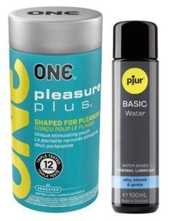 Набір ONE Pleasure Plus 12 шт + Лубрикант Pjur Pjur Basic Waterbased 100 мл SOS13053 фото