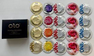 Набір 26 штук OLO Feeling Ultrathin 001 + ONE Color Sensations, Extreme Ribs, Vanish, Flavor Waves, Classic SOS2256 фото
