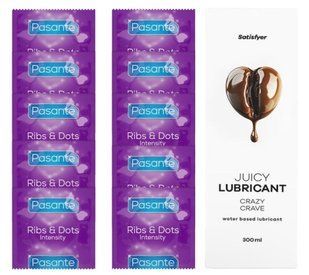 Комплект Pasante Intensity 10шт. + Лубрикант Satisfyer Juicy Lubricant Crazy Crave 300 мл SOS11618 фото