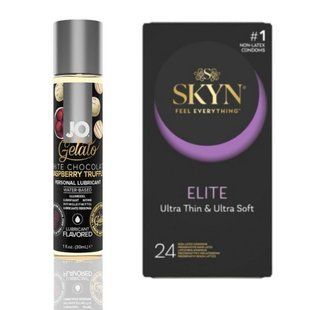 SKYN Elite, 24 шт + Лубрикант System JO GELATO White Chocolate Raspberry (30 мл) SOS4788 фото