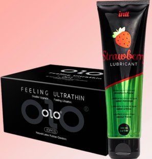 Набор OLO - ультратонкие -001 (10 штук) + Лубрикант System JO - Intt Strawberry (100 мл) SOS4558 фото