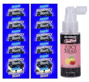 Pasante Blueberry Blast 10 шт + Doc Johnson GoodHead &ndash; Pink Lemonade, 59 мл SOS13944 фото