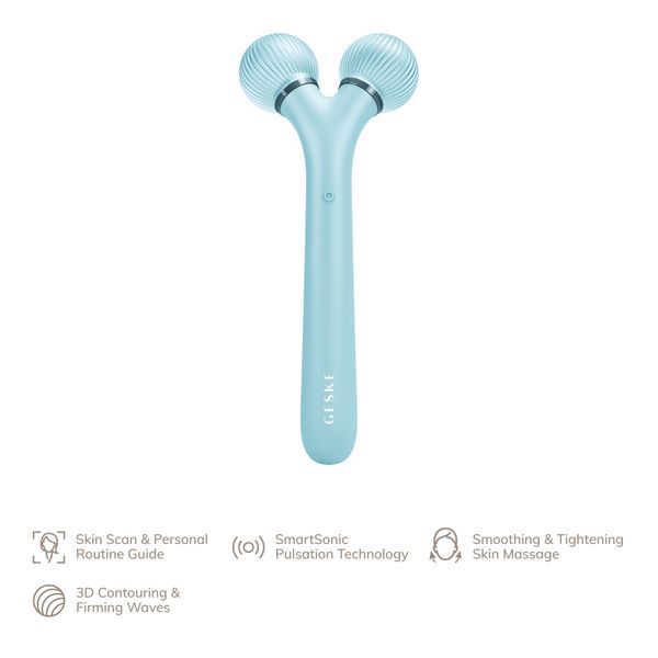 Электронный ультразвуковой ролик для лица GESKE Sonic Facial Roller 4в1 turquoise HB0180 фото
