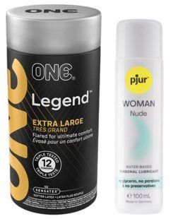 Набір ONE Legend Extra Large 12 шт + Pjur Woman Nude 100 мл SOS13101 фото