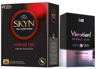 Набір з SKYN Intense Feel (36 шт) + Рідкий вібратор Intt Vibration Bubble Gum (15 мл) SOS9811 фото