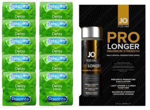 Комплект: Pasante Delay 10 шт + Пролонгатор JO Prolonger Spray with Lidocaine (60 мл) SOS11032 фото