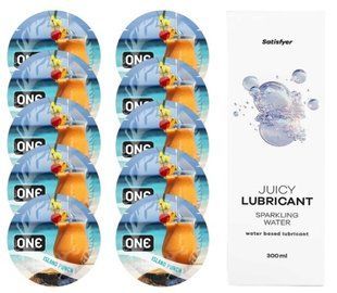 Набор One Island Punch 10 шт. + Лубрикант Satisfyer Sparkling Water 300 мл SOS12416 фото