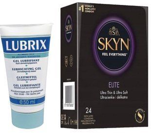 Набор из Лубрикант на водной основе Lubrix (50 мл) + SKYN Elite, 24 шт SOS8781 фото