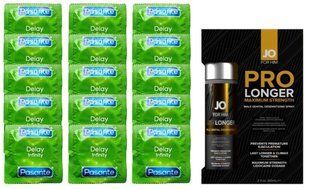 Комплект: Pasante Delay 15 шт + Пролонгатор JO Prolonger Spray with Lidocaine (60 мл) SOS11071 фото
